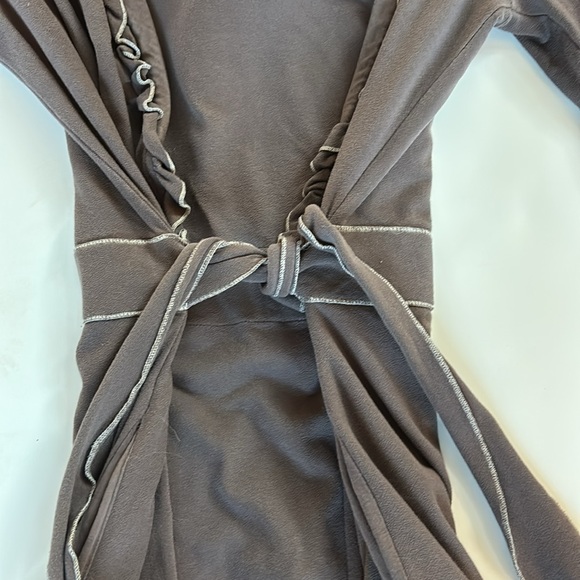 MATILDA JANE Gypsy Blue 2009 Cocoa Brown Hooded Ruffled Willow Women's Small HTF - Picture 7 of 7